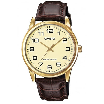 CASIO COLLECTION Mod. ONLY TIME GOLD, LEATHER - CHAMPAGNE