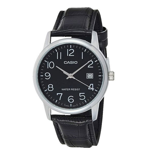 CASIO COLLECTION Mod. DATE, LEATHER - BLACK Gent,READY STOCKED WATCHES,Wristwatch