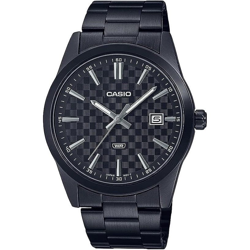 CASIO CASIO DATE CARBON LOOK DIAL BLACK SERIE- Black WATCHES casio-date-carbon-look-dial-black-serie-black