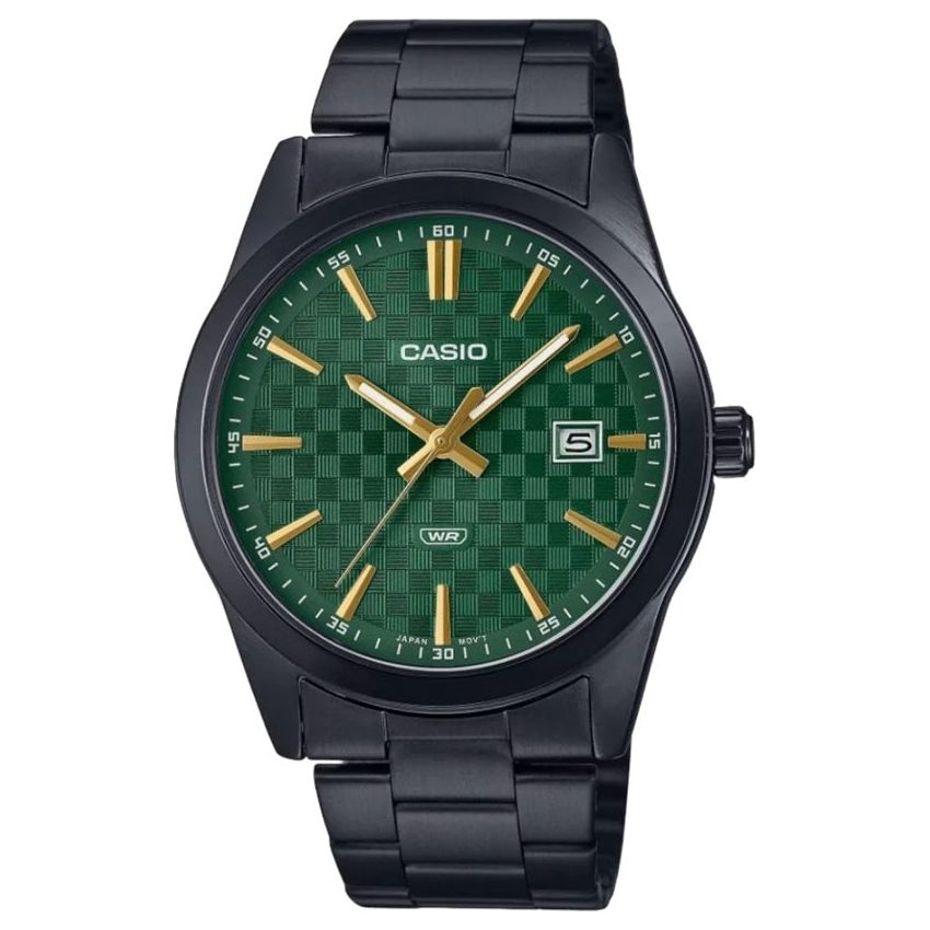 CASIO CASIO DATE CARBON LOOK DIAL BLACK SERIE- Green WATCHES casio-date-carbon-look-dial-black-serie-green