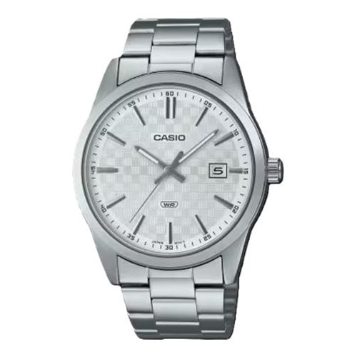 CASIO DATE CARBON LOOK DIAL - White-0