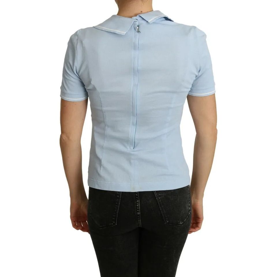Dolce & Gabbana Blue Butterfly Polo T-shirt Cotton Top blue-butterfly-polo-t-shirt-cotton-top