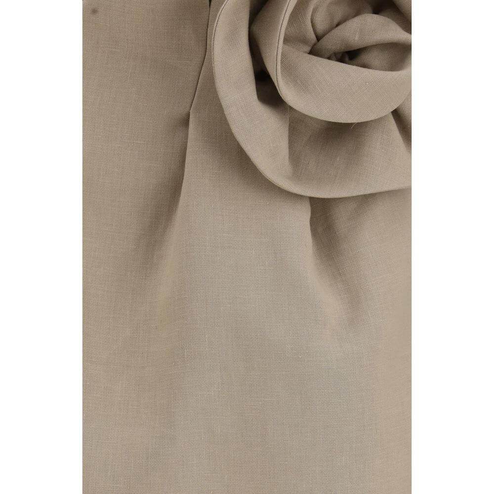 Magda Butrym Beige Linen Mini Skirt