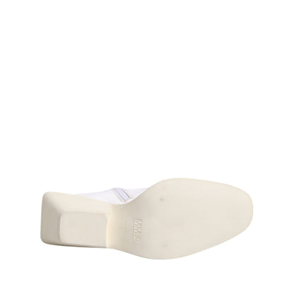 Maison Margiela White Square Heel Zip Ankle Boots Shoes Maison Margiela