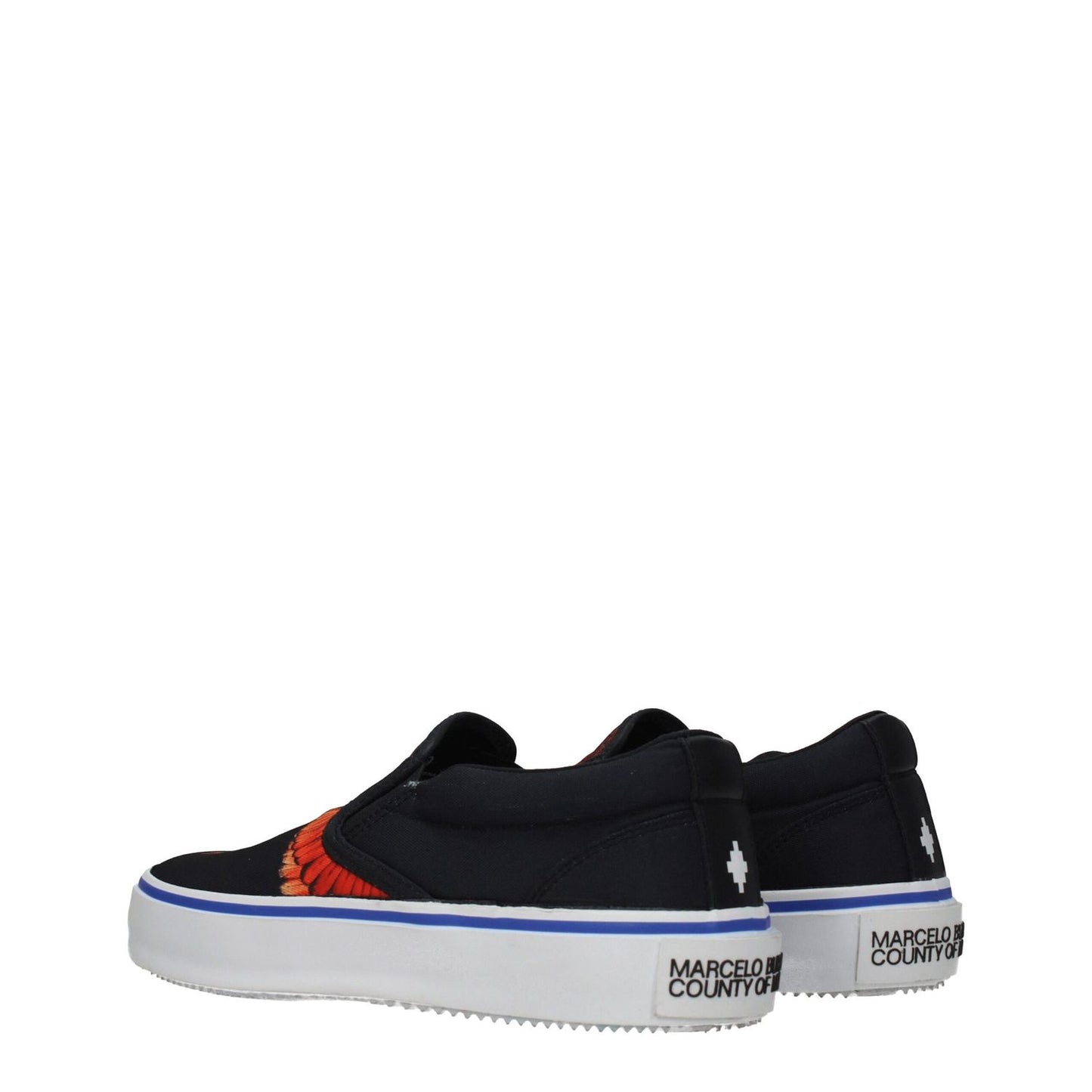 Marcelo Burlon Black Fabric Slip-On Loafers