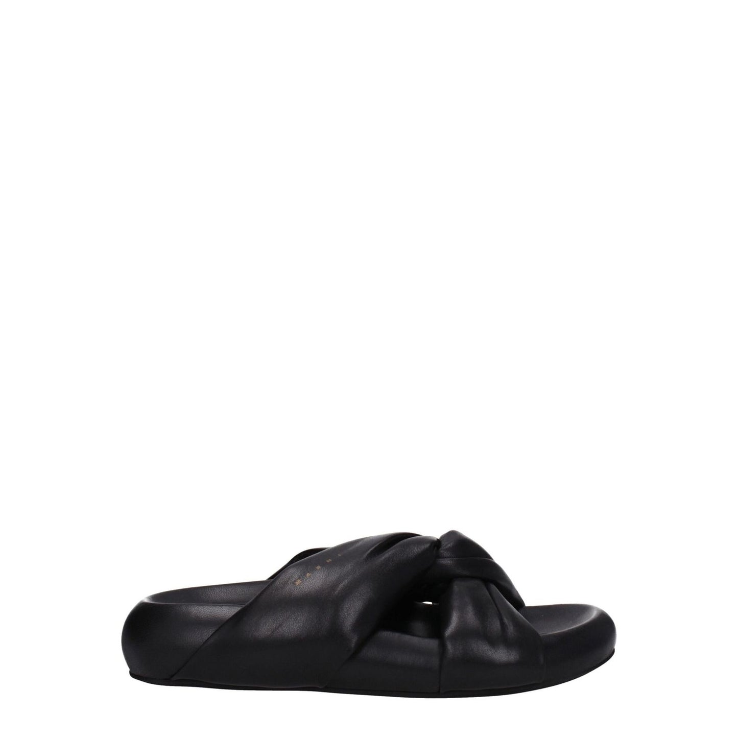 Marni Black Leather Slippers