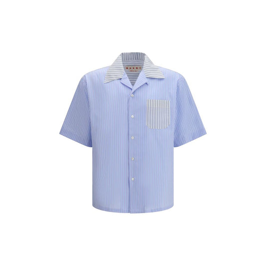 Marni Blue Cotton Pattern Shirt 1728,72470364320,Blue,Clothing,IT46 | S,IT50 | L,IT52 | XL,Marni,Men,New with tags,Pattern - Shirts - Clothing,Shirts - Clothing,Shortsleeve - Shirts - Clothing