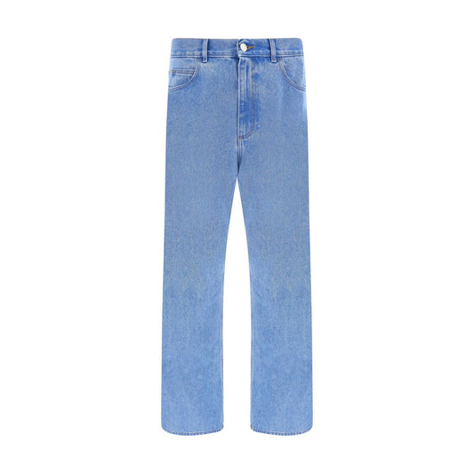 Marni Light Blue Cotton Straight-Leg Jeans Marni