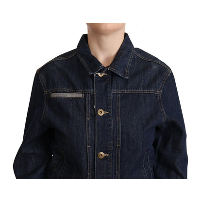 Master Coat Dark Blue Button Down Long Sleeves Denim Jacket Master Coat