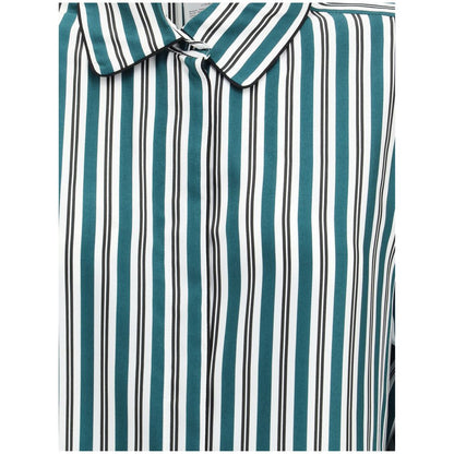 Max Mara Bicolor Silk Pattern Shirt