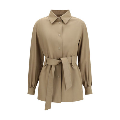 Max Mara Brown Wool Oves Aries Sleveless Jacket