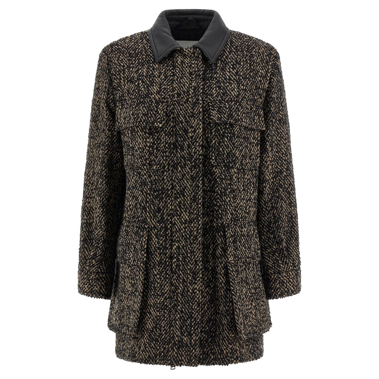 Max Mara Multicolor Virgin Wool Shell Jacket