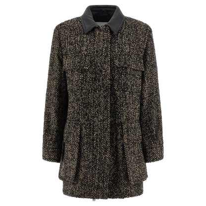 Max Mara Multicolor Virgin Wool Shell Jacket