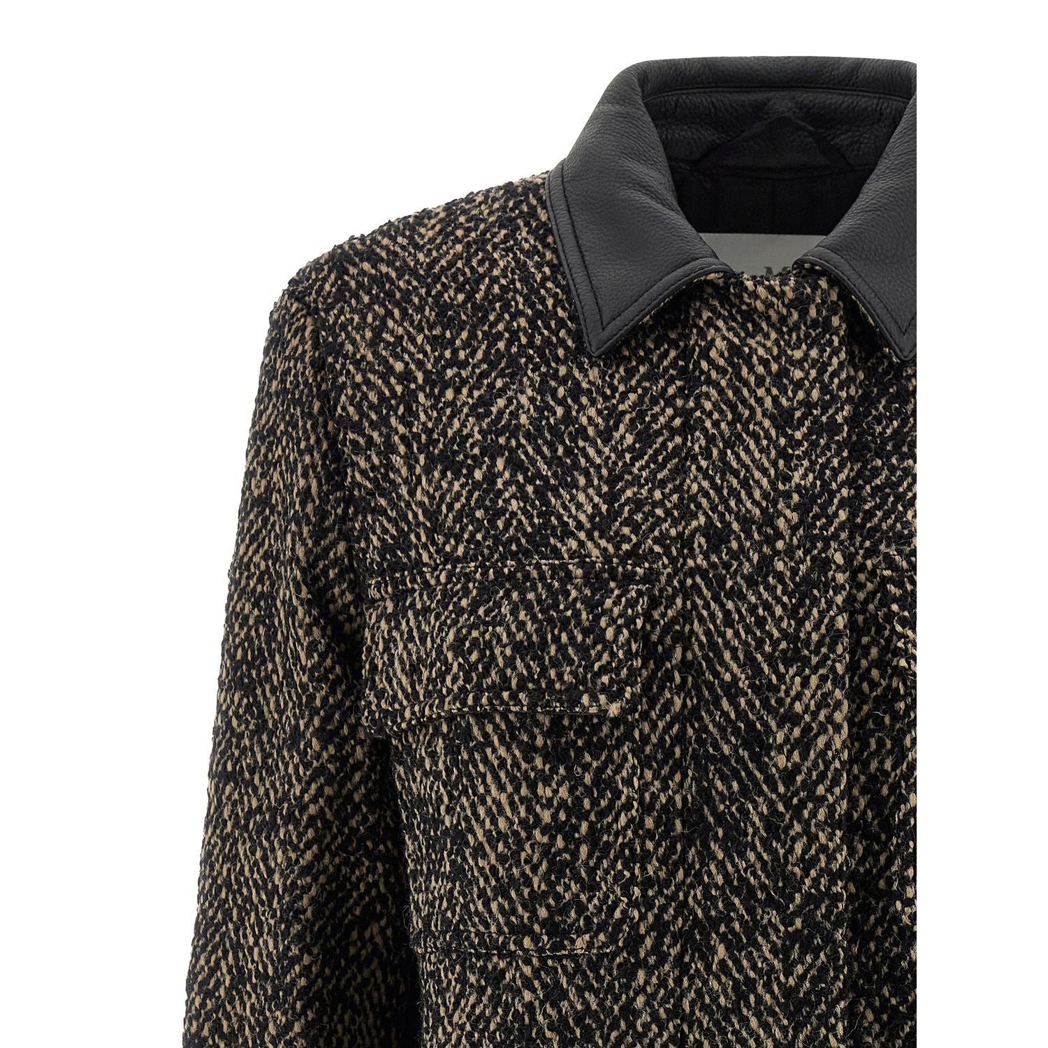 Max Mara Multicolor Virgin Wool Shell Jacket