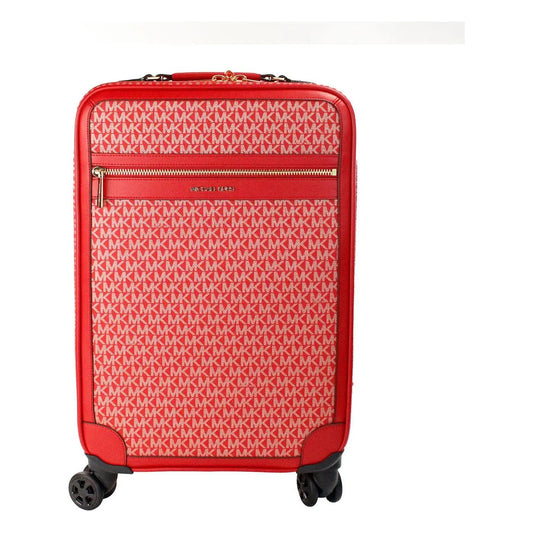 Michael Kors | Travel Small Red Signature Trolley Rolling Suitcase Carry On Bag| McRichard Designer Brands   
