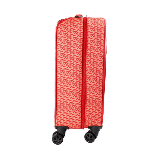 Michael Kors | Travel Small Red Signature Trolley Rolling Suitcase Carry On Bag| McRichard Designer Brands   