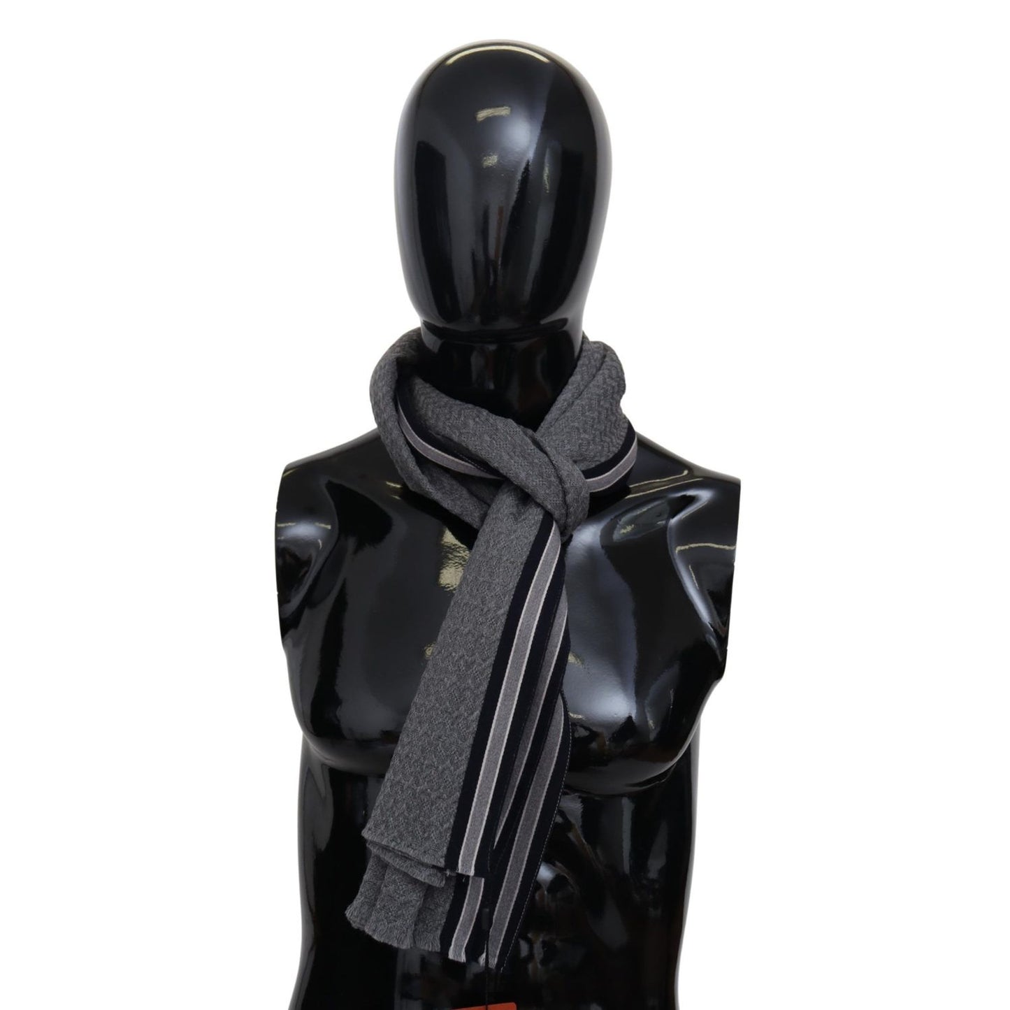 Missoni Gray Stripes Pattern 100% Wool Unisex Neck Wrap Scarf