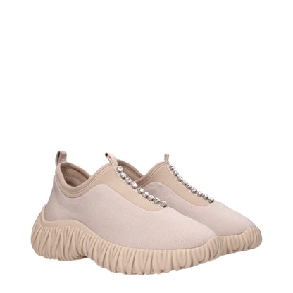 Miu Miu Beige Fabric Sneakers