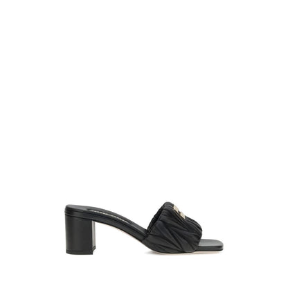 Miu Miu Black Lamb Ovis Aries Aries Stiletto Heel Sandals Miu Miu