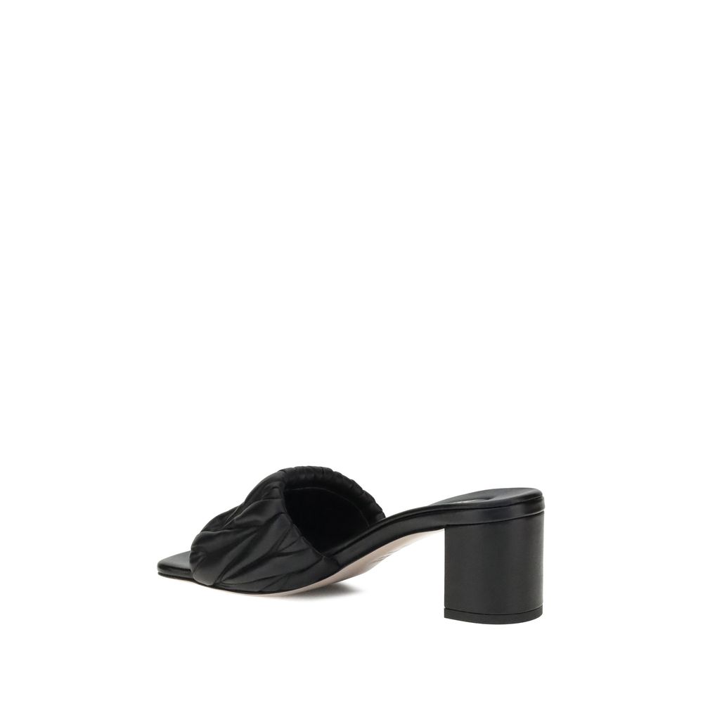 Miu Miu Black Lamb Ovis Aries Aries Stiletto Heel Sandals Miu Miu