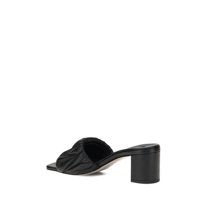 Miu Miu Black Lamb Ovis Aries Aries Stiletto Heel Sandals Miu Miu