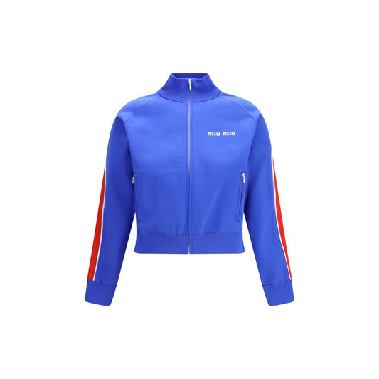 Miu Miu Blue Polyamide Sweatshirt 1728,72470364320,Blue,Clothing,IT40 | M,IT42 | L,Miu Miu,New with tags,Sportswear - Clothing,Sweaters - Clothing,Sweatshirt - Sportswear - Clothing,Sweatshirts - Sweaters - Clothing,Women