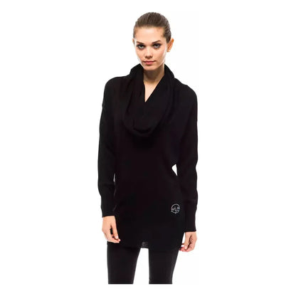 Montana Blu Black Wool Sweater 1728,67465543840,Black,Clothing,IT42|M,Montana Blu,New with tags,Sweaters - Clothing,Sweaters - Women - Clothing,Sweatshirts - Sweaters - Clothing,Women,Women - Clothing