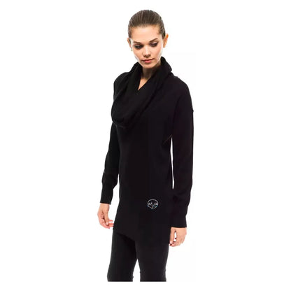Montana Blu Black Wool Sweater 1728,67465543840,Black,Clothing,IT42|M,Montana Blu,New with tags,Sweaters - Clothing,Sweaters - Women - Clothing,Sweatshirts - Sweaters - Clothing,Women,Women - Clothing