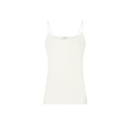 Morgan De Toi Cream Cotton Tank Tops Morgan De Toi