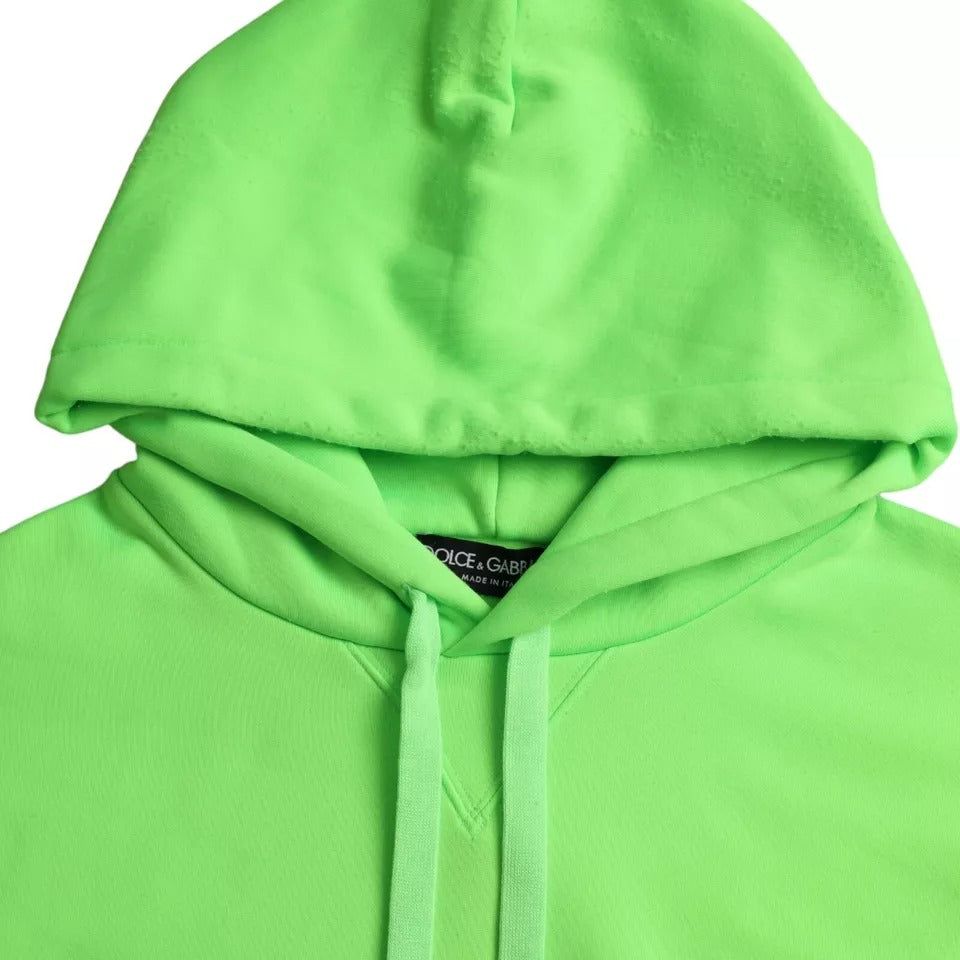 Neon Green Logo Pullover Hooded Sweatshirt Sweater