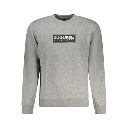 Napapijri Gray Cotton Men Sweatshirt