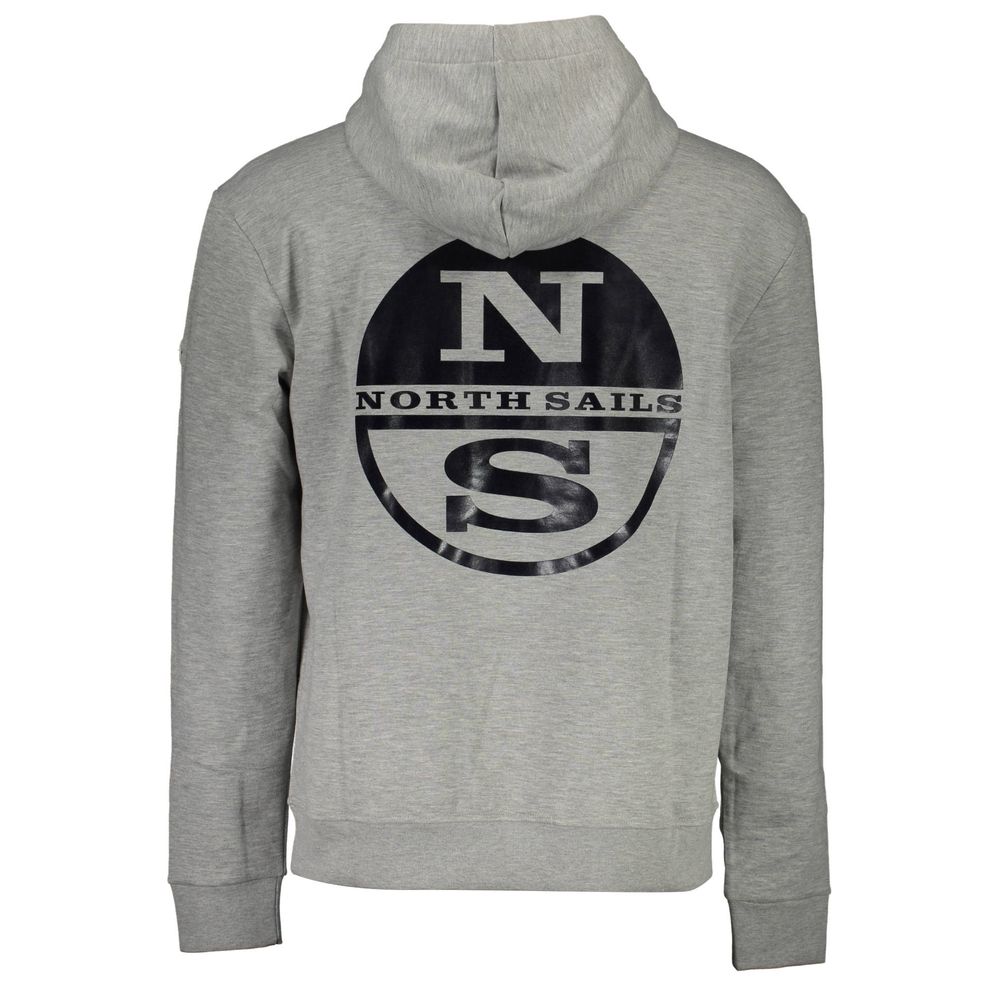 North Sails Grey Cotton Men's Hoodie North Sails