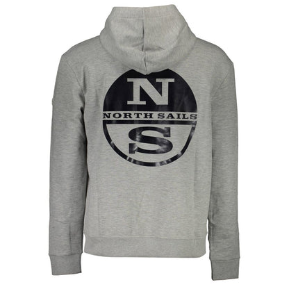 North Sails Grey Cotton Men's Hoodie North Sails
