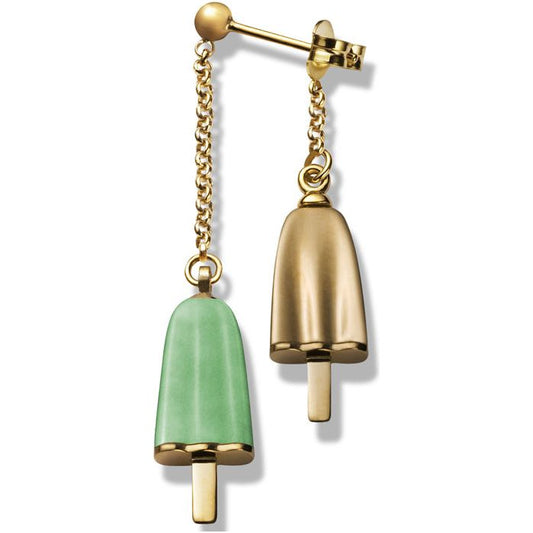 AMBROSINI JEWELS -  ORECCHINI doppi ARGENTO 925° ghiacciolo finitura rosé pietra verde-0