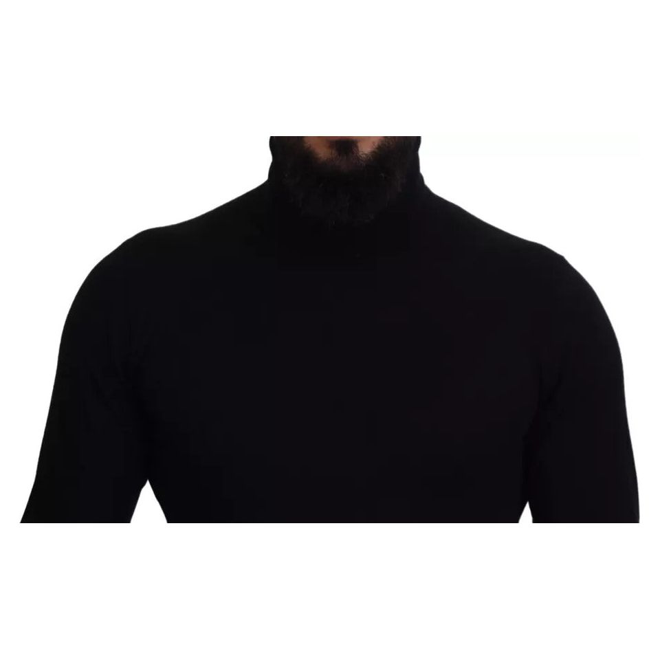 Black Cashmere Turtleneck Pullover Sweater