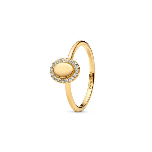PANDORA JEWELRY Mod. ENGRAVABLE OVAL PAVÉ RING