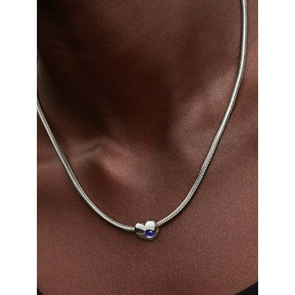 PANDORA Mod. ENGRAVABLE BLUE STONE HEART CHARM