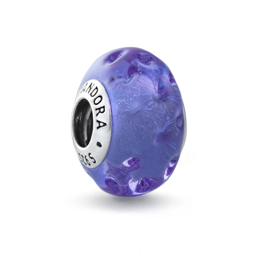 PANDORA Mod. WAVY LAVENDER MURANO GLASS CHARM
