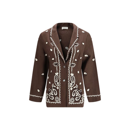 P.A.R.O.S.H. Brown Linen Pattern Shirt 1728,72470364320,Brown,Clothing,New with tags,P.A.R.O.S.H.,Pattern - Shirts - Clothing,S,Shirts - Clothing,Women