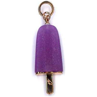 AMBROSINI JEWELS -  PENDENTE ARGENTO 925°  ghiacciolo finitura rosé pietra viola grande (26x15 mm)-0