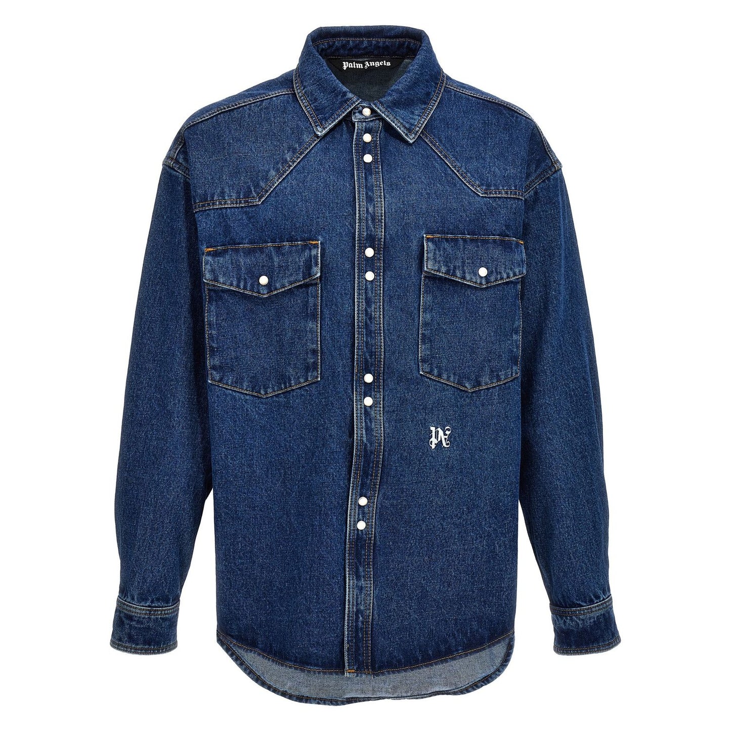 Palm Angels Blue Polyester Denim Jacket