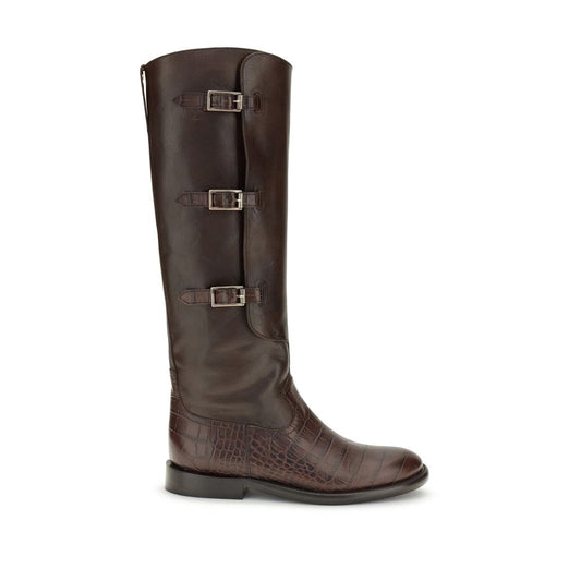 Paris Texas Brown Leather Lace-Up Boots Paris Texas