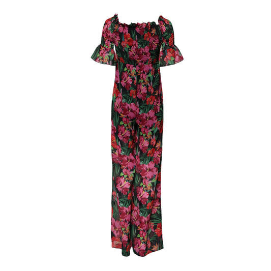 Patrizia Pepe Multicolor Floral Print Overall Jumpsuit Dress Patrizia Pepe