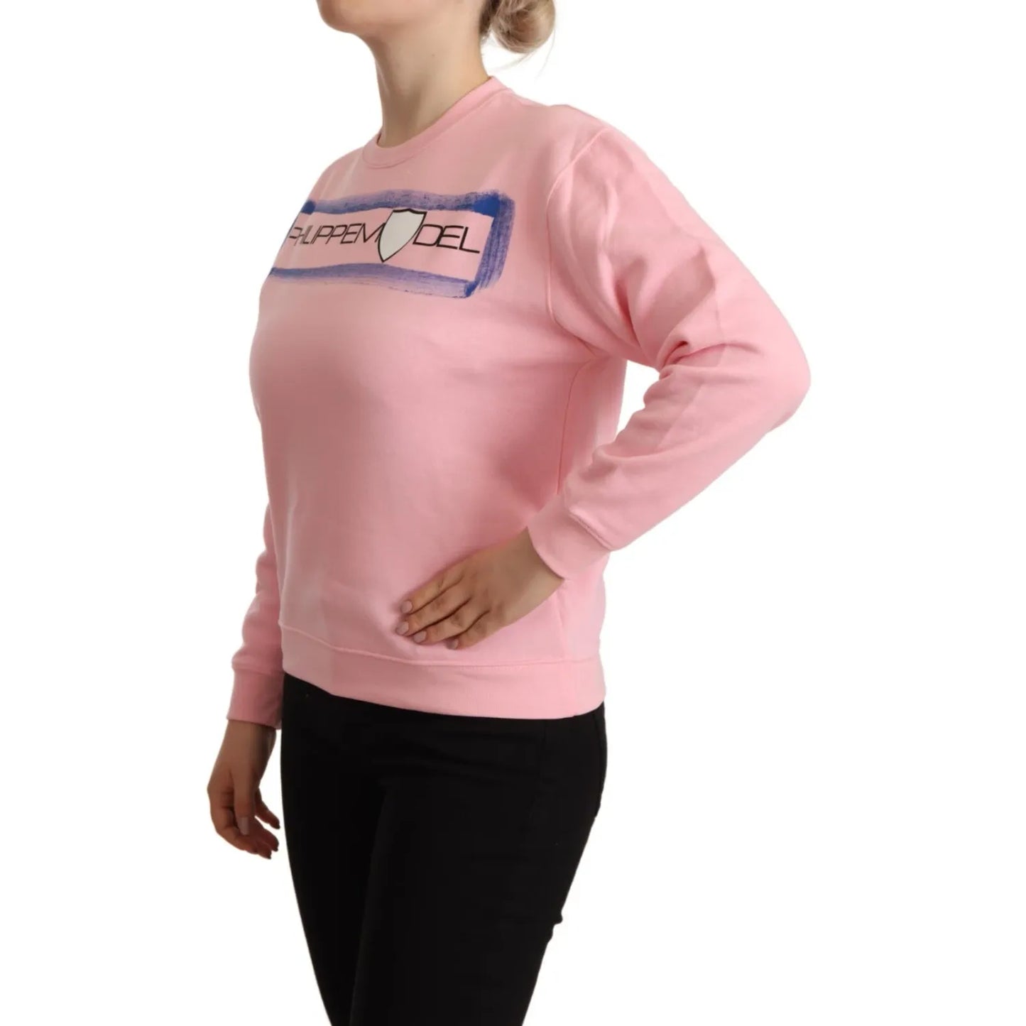 Philippe Model Pink Printed Long Sleeves Pullover Sweater