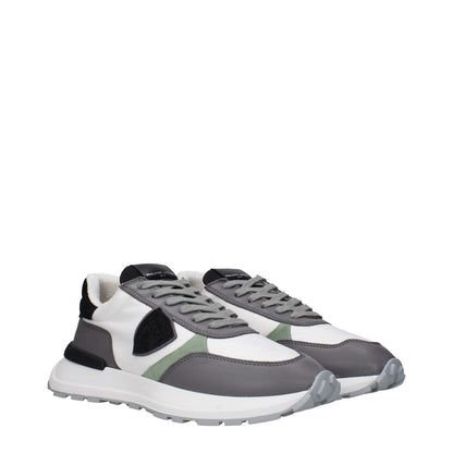 Philippe Model White Fabric Athletic Sneakers
