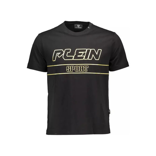 Plein Sport Black Cotton T-Shirt 1728,67465543840,Black,Clothing,M,Men,Men - Clothing,New with tags,Plein Sport,Sportswear - Clothing,T-Shirts - Clothing,T-Shirts - Men - Clothing,T-Shirts - Sportswear - Clothing