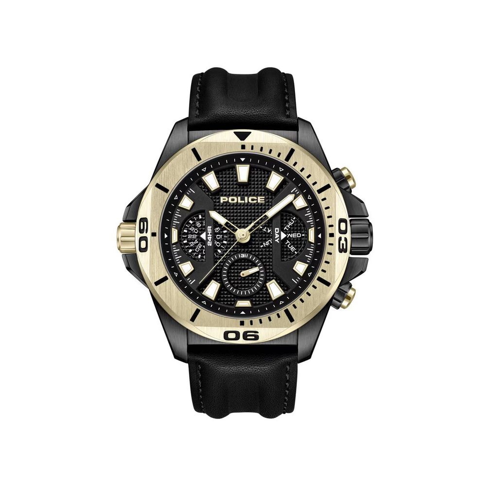 Police Black Artificial Leather Dress Watch Police