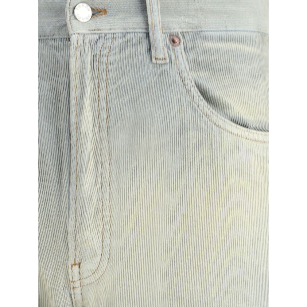 Prada Light Blue Cotton Casual Pants Prada