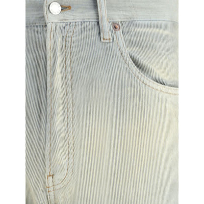 Prada Light Blue Cotton Casual Pants Prada