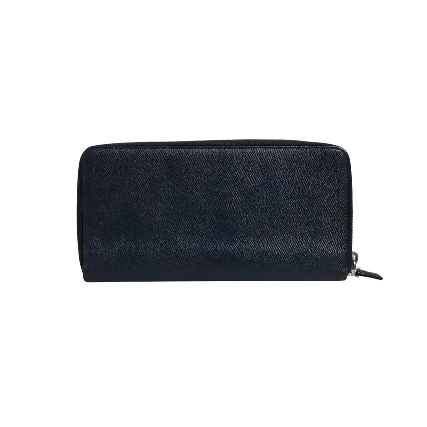 Prada Navy Oliver Embossed Leather Zip-Around Wallet